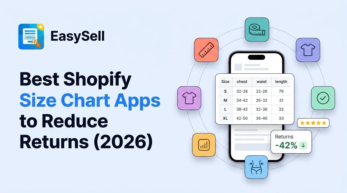 Best Shopify size chart apps for 2026 showing fit recommender and size guide interfaces