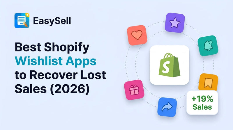 Best Shopify wishlist apps comparison showing app icons and feature highlights on a soft blue background