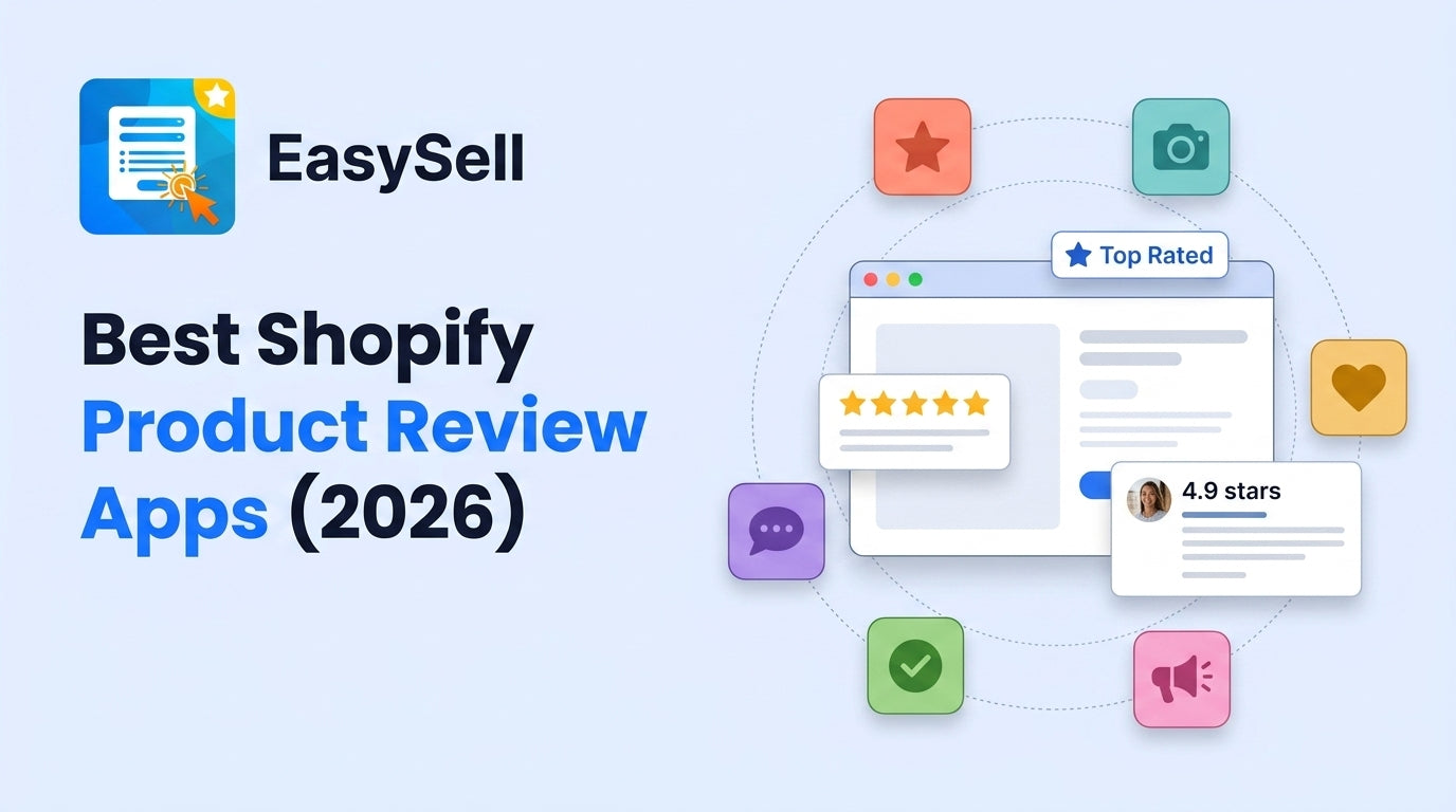 Comparison of the best Shopify product review apps for 2026 showing star ratings and app icons