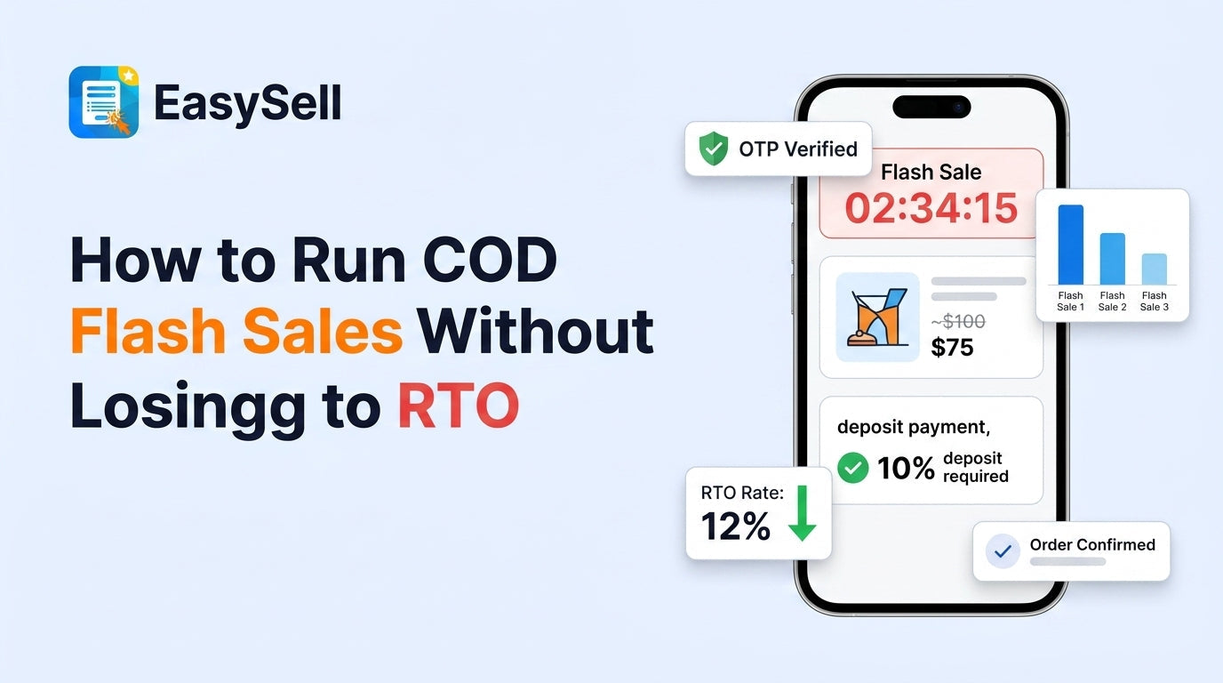 COD flash sale RTO reduction tactics with order verification and deposit strategies