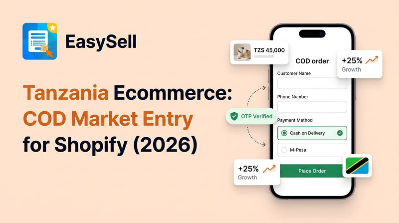 Tanzania ecommerce market entry guide showing mobile money and COD order flow for Shopify merchants