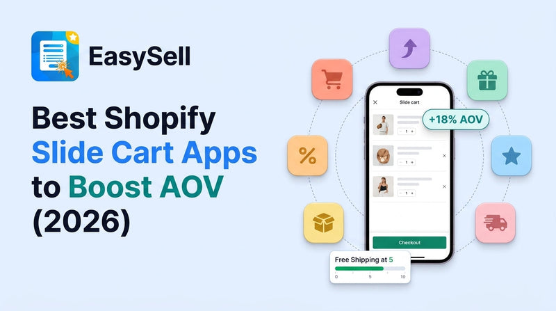 Best Shopify slide cart apps comparison showing cart drawer features and AOV metrics for 2026
