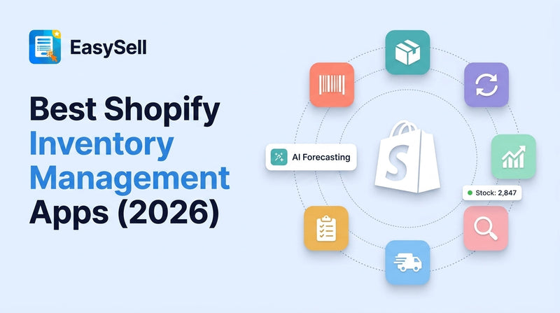 Best Shopify inventory management apps comparison for 2026 with app icons and feature highlights
