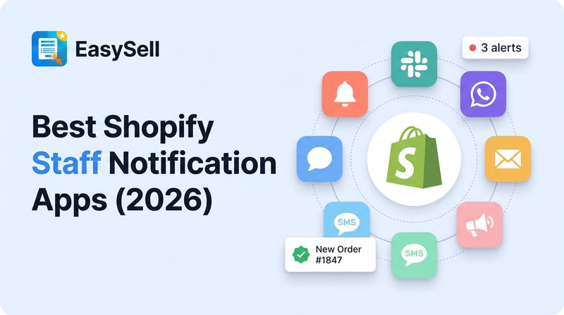 Best Shopify staff notification apps for 2026 showing order alerts on Slack and WhatsApp