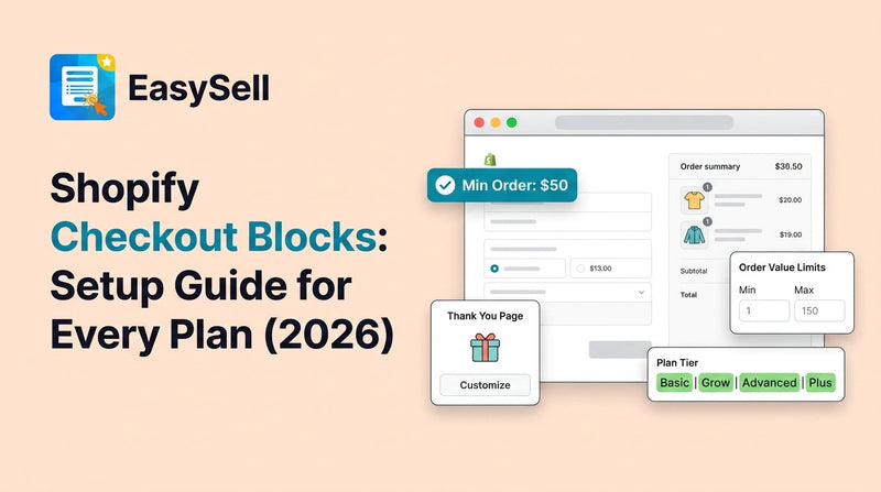 Shopify Checkout Blocks setup guide showing checkout customization options for every Shopify plan