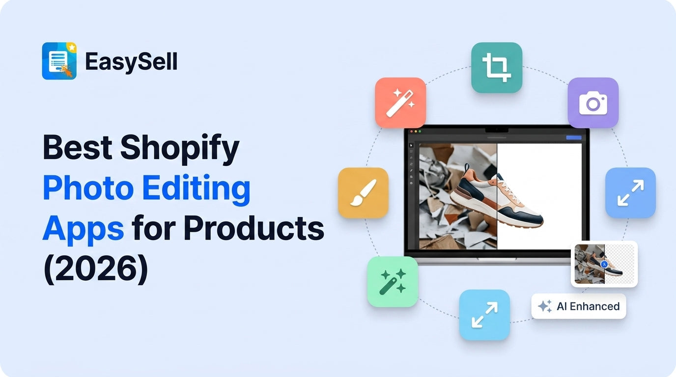 Best Shopify photo editing apps for product images comparison with app icons and editing tools