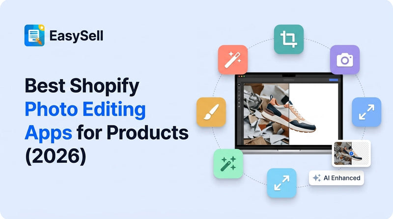 Best Shopify photo editing apps for product images comparison with app icons and editing tools