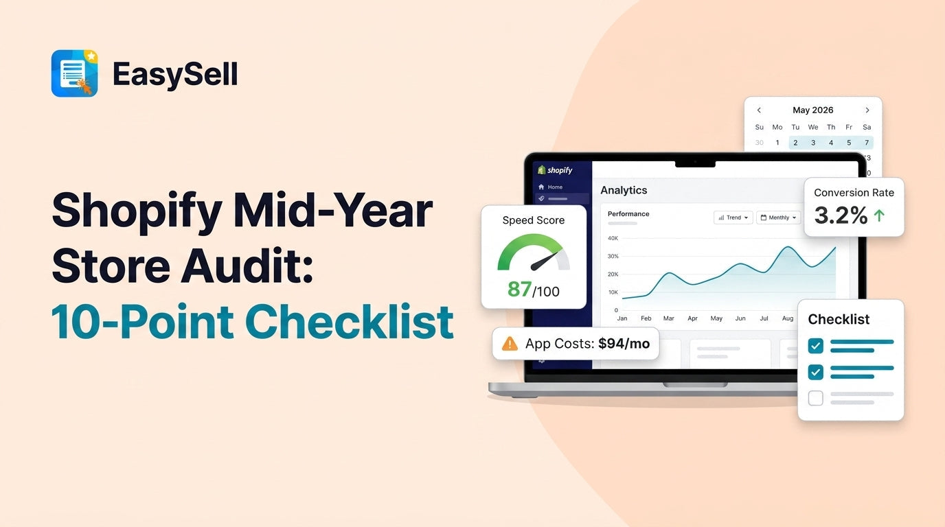 Shopify store audit checklist with 10 performance checkpoints for mid-year review