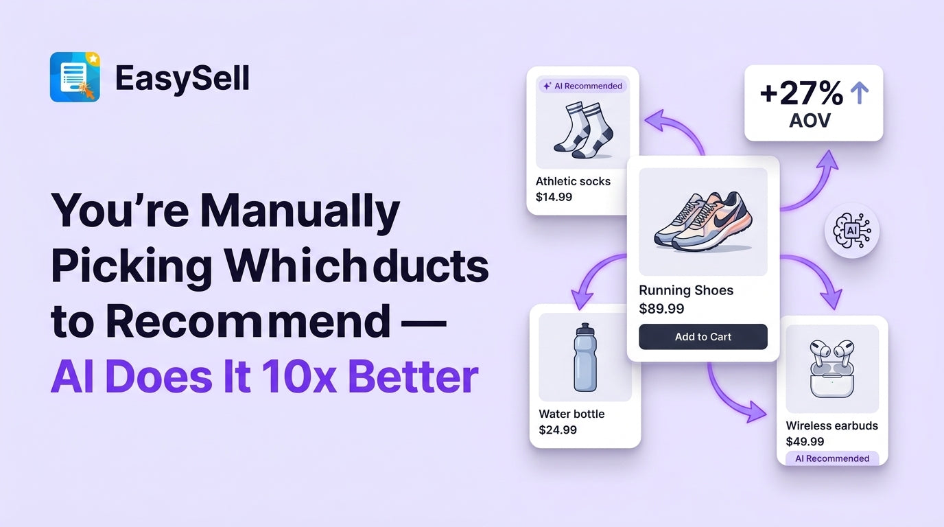 AI-powered product recommendations dashboard showing dynamic suggestions adapting to customer behavior on a Shopify store