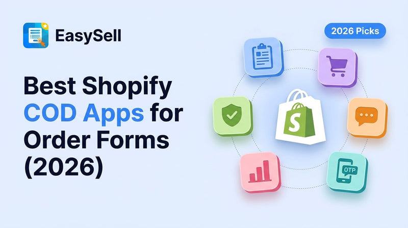 Comparison of the best Shopify COD order form apps in 2026 showing app icons and feature highlights