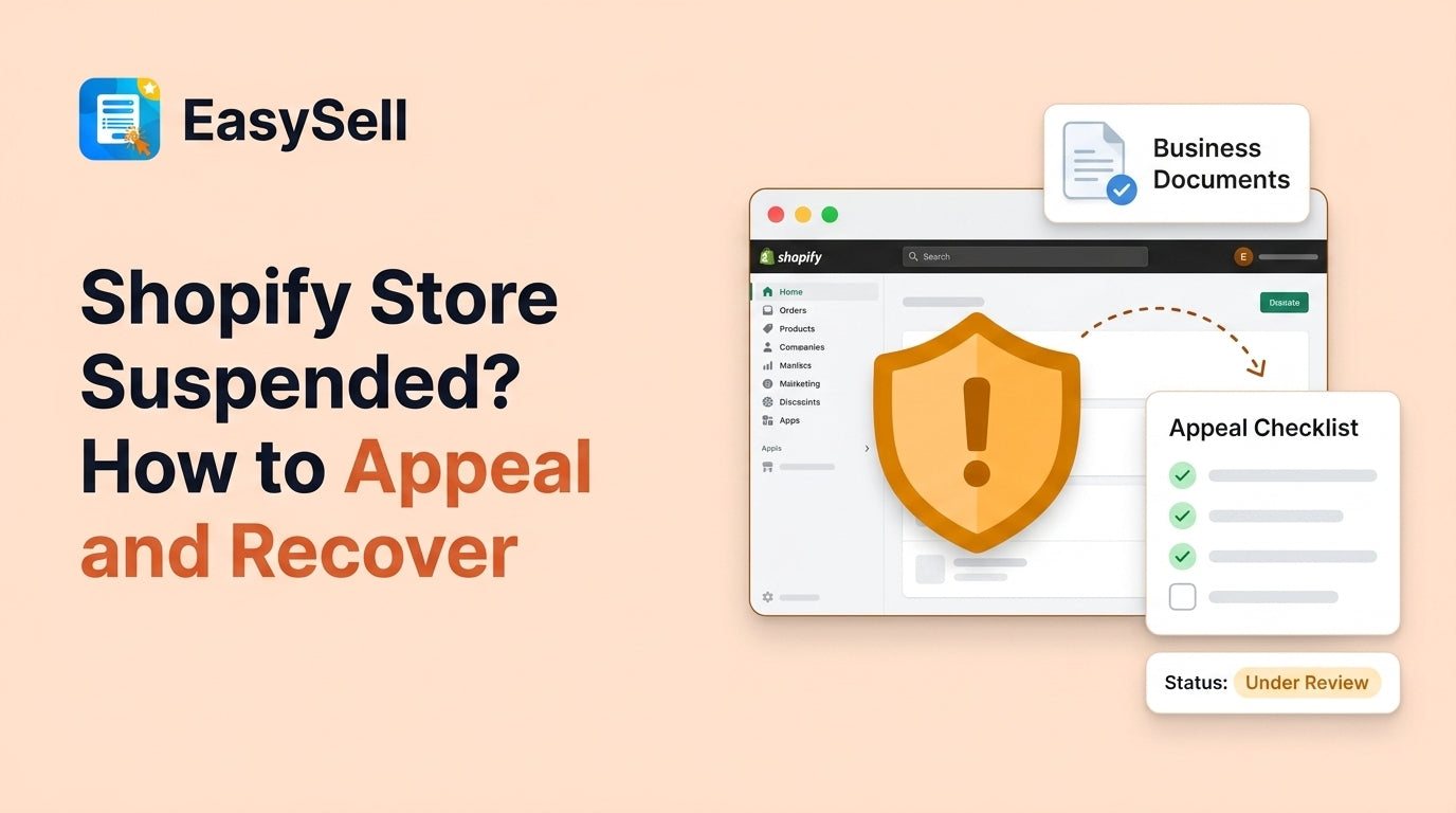 Shopify store suspension appeal and recovery guide with checklist and documents