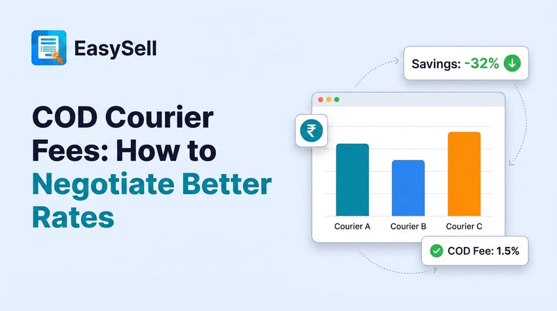COD courier fee negotiation dashboard showing shipping rate comparison and cost savings
