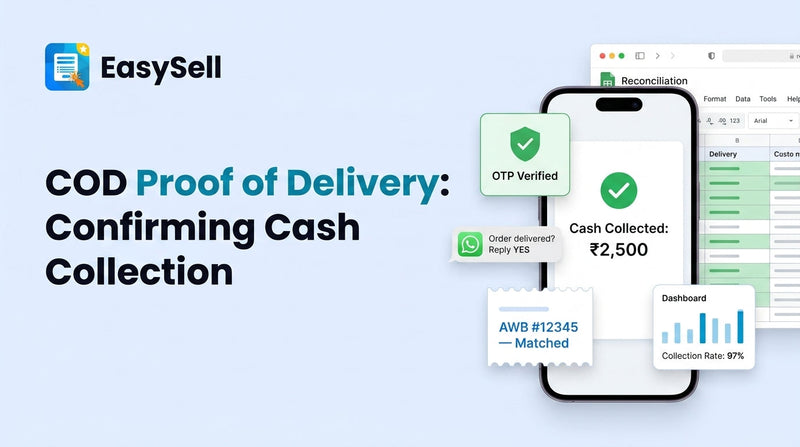 COD proof of delivery workflow showing cash collection confirmation steps for ecommerce merchants