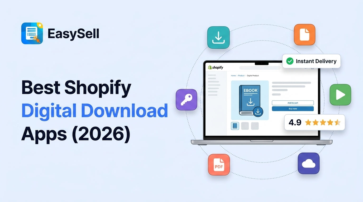 Best Shopify digital download apps compared for 2026 with ratings and features
