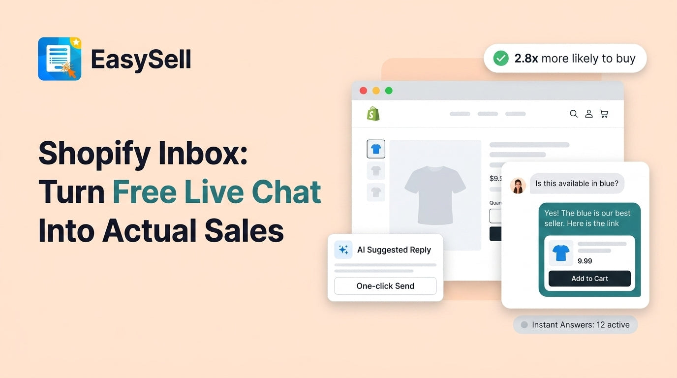 Shopify Inbox live chat widget setup with AI auto-replies and instant answers driving store sales