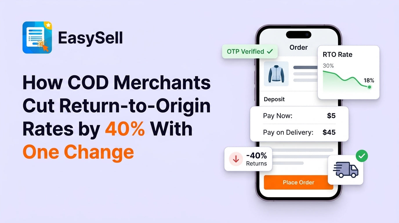 Reduce COD return to origin rate on Shopify using deposit-based checkout for committed buyers
