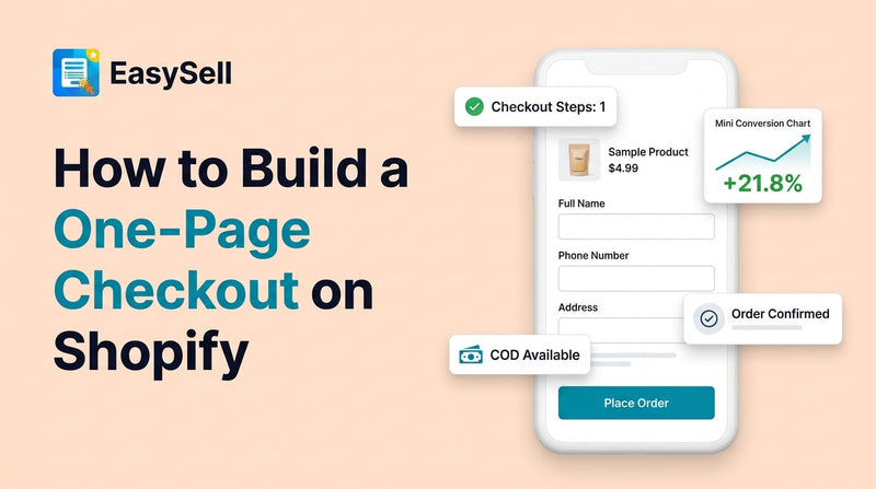 Shopify one-page checkout setup with order form fields on a clean interface