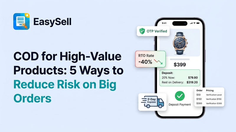Strategies to reduce COD risk on high-value Shopify orders with deposits, OTP verification, and delivery scheduling