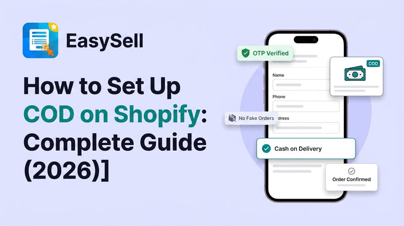 Step-by-step guide showing how to set up cash on delivery on Shopify with OTP verification and order form