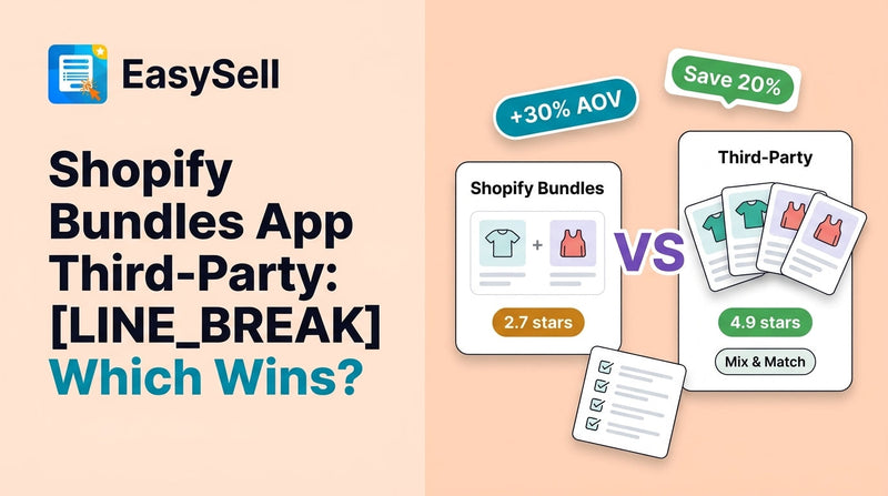 Comparison of Shopify Bundles app versus third-party bundle apps with feature checklist and pricing