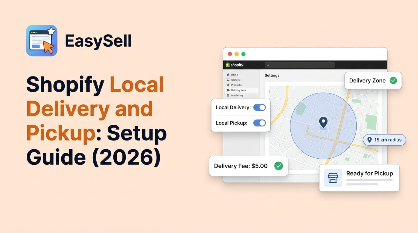 Shopify local delivery and pickup setup guide with delivery zone map and store pickup configuration