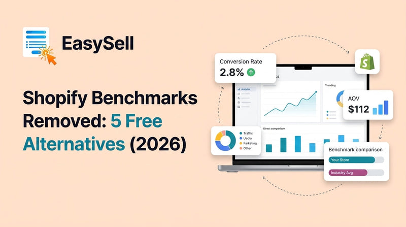 Shopify analytics benchmark alternatives showing comparison charts and ecommerce metrics dashboard