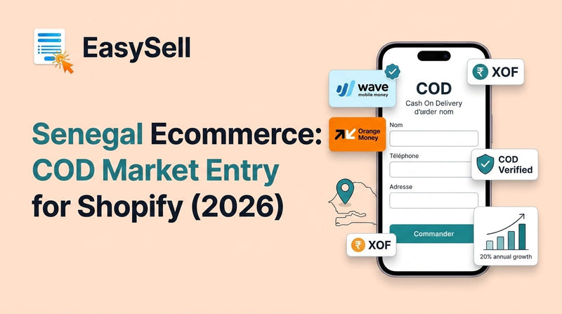 Senegal ecommerce market entry guide showing COD and mobile money payment methods for Shopify merchants