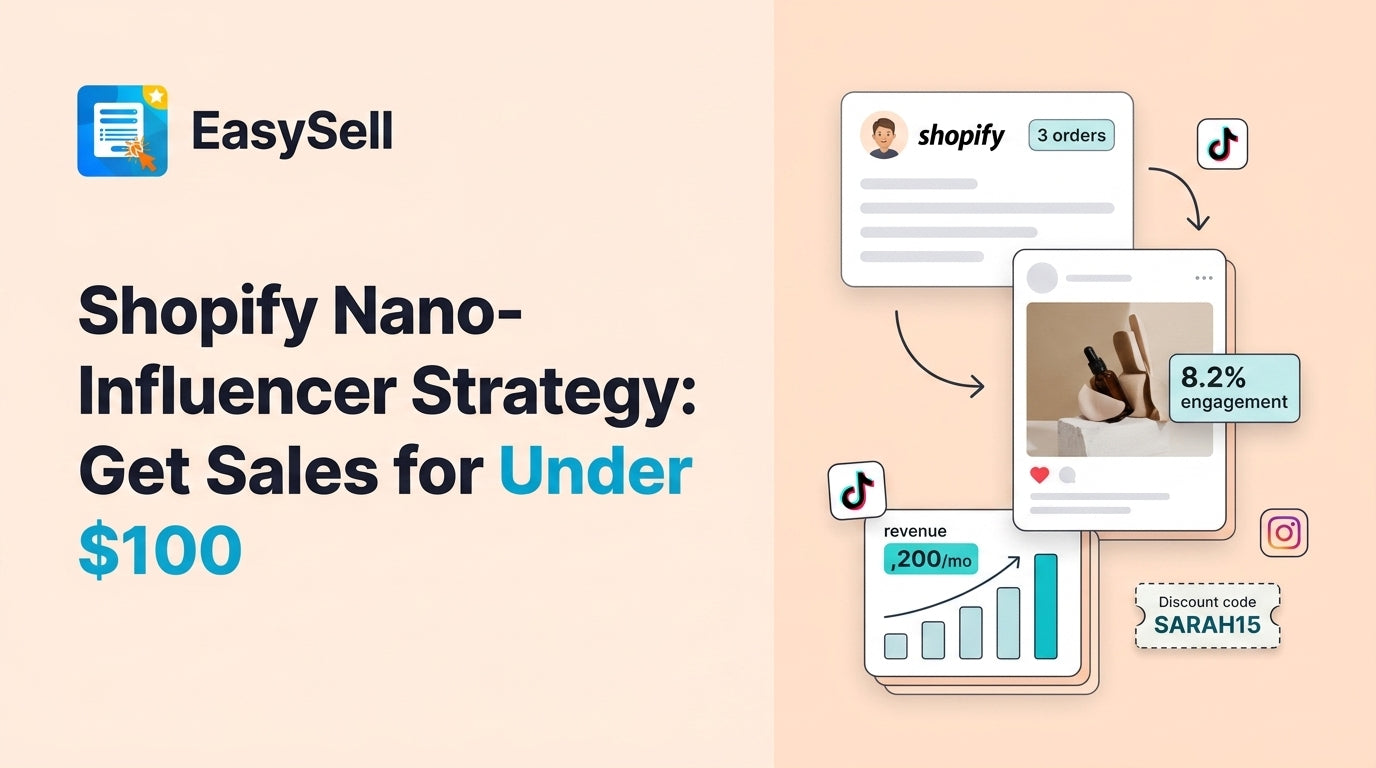 Shopify nano-influencer strategy showing small creators driving store sales with product-for-post partnerships