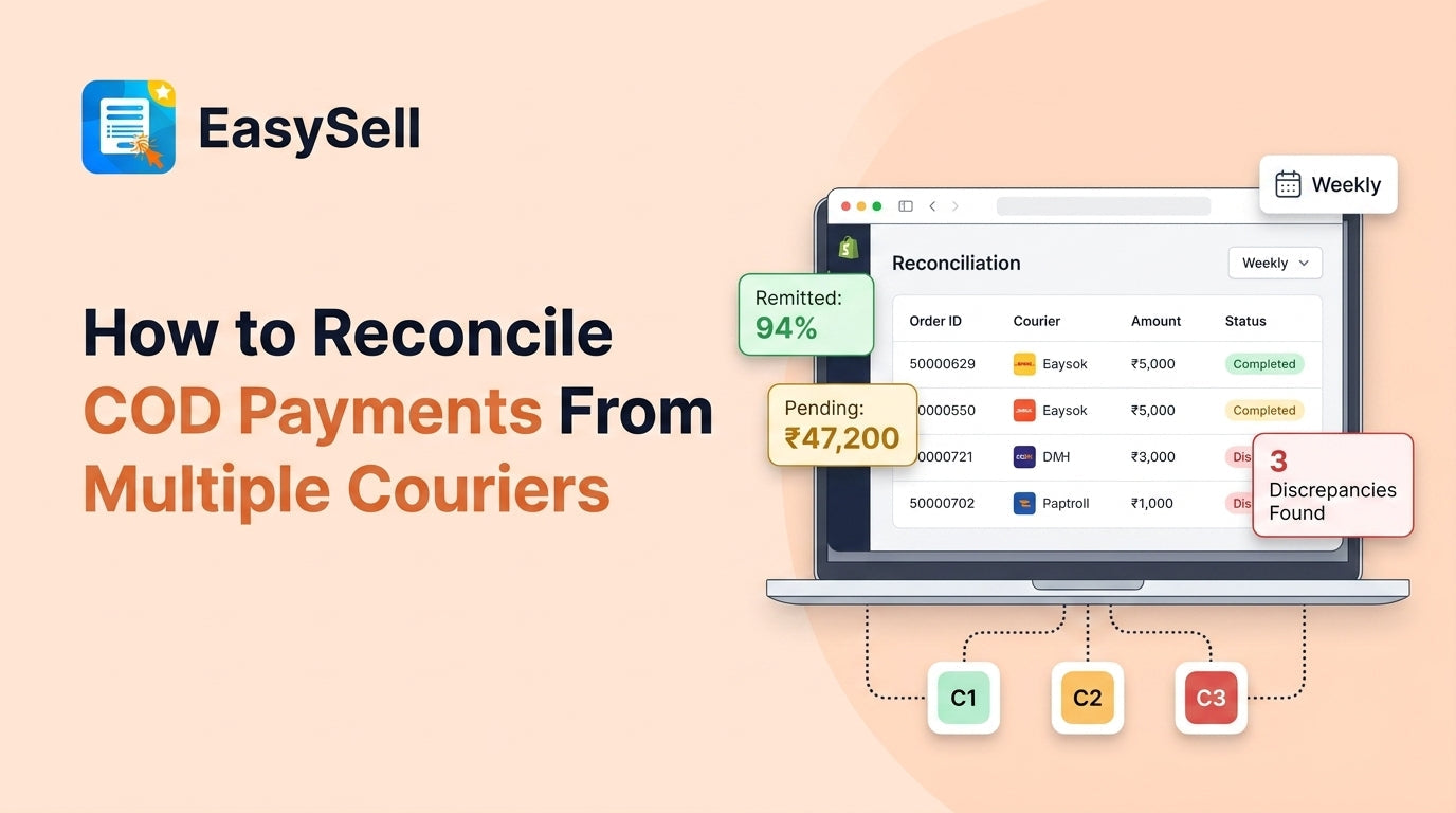 COD payment reconciliation dashboard showing courier remittance tracking across multiple delivery partners
