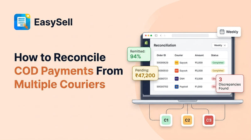 COD payment reconciliation dashboard showing courier remittance tracking across multiple delivery partners