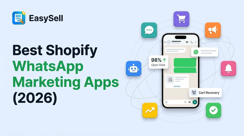 Best Shopify WhatsApp marketing apps comparison for 2026 with app icons and messaging interface