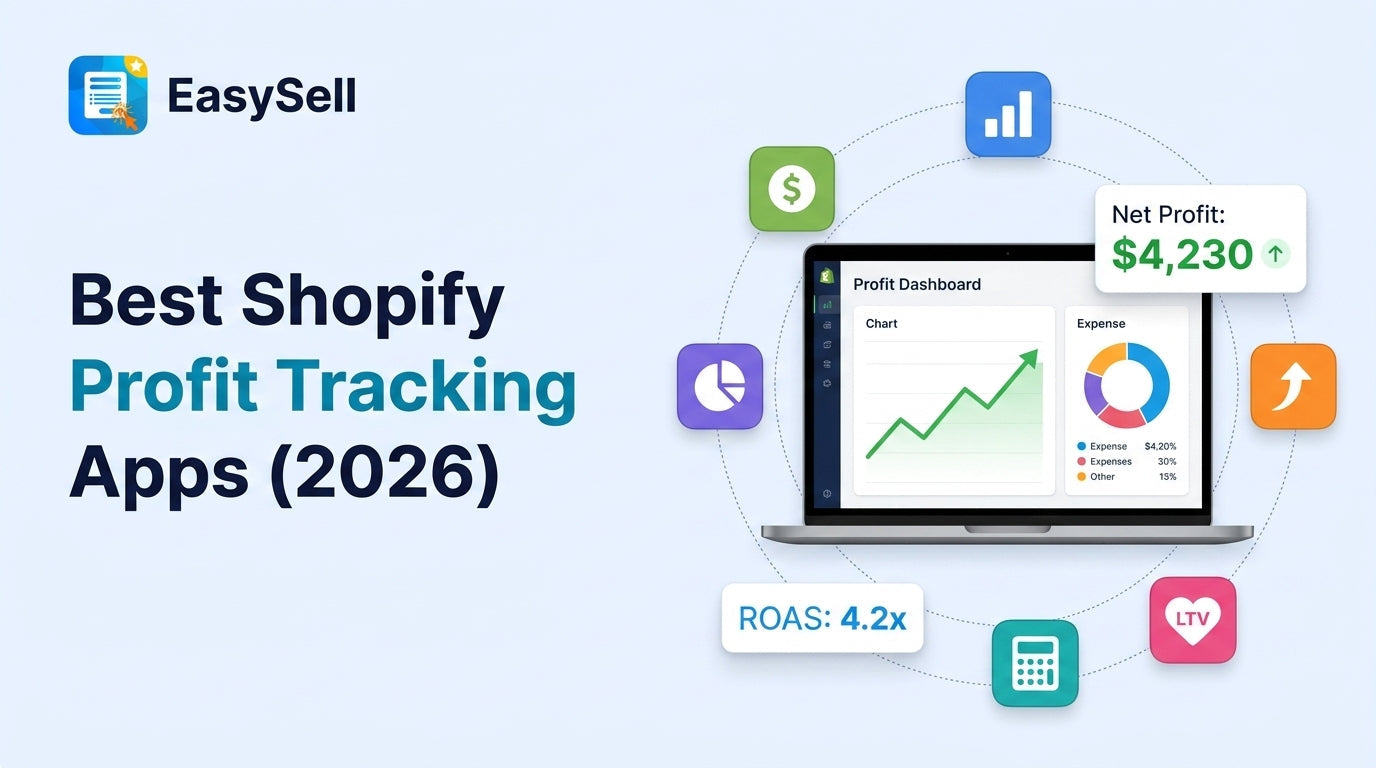 Best Shopify profit tracking apps compared for 2026 with dashboard illustrations
