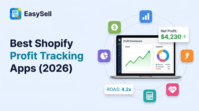 Best Shopify profit tracking apps compared for 2026 with dashboard illustrations