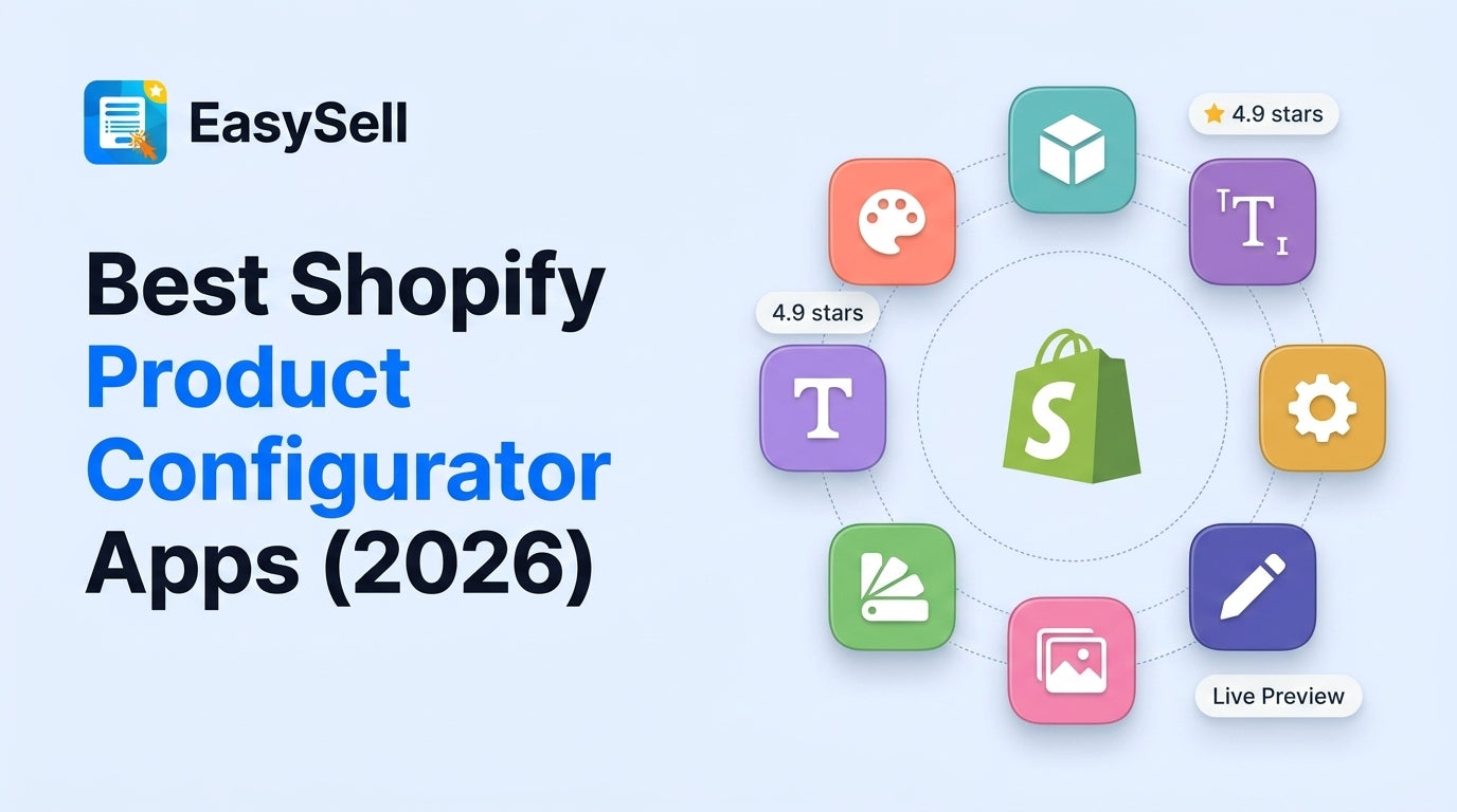 Best Shopify product configurator apps comparison showing customizable product options with live preview interfaces
