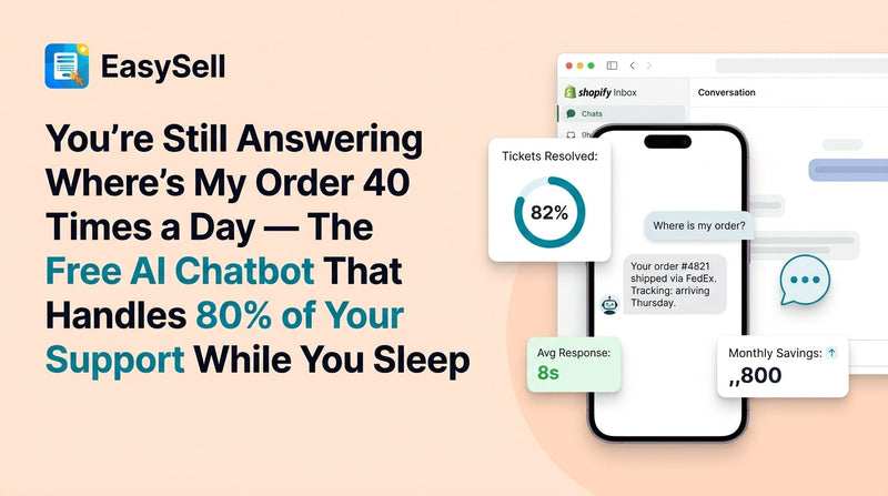 AI chatbot interface on a Shopify store answering customer service questions automatically