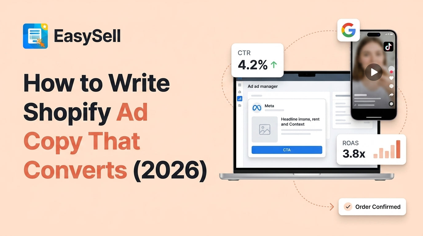 Shopify ad copy writing frameworks and conversion optimization tips for 2026