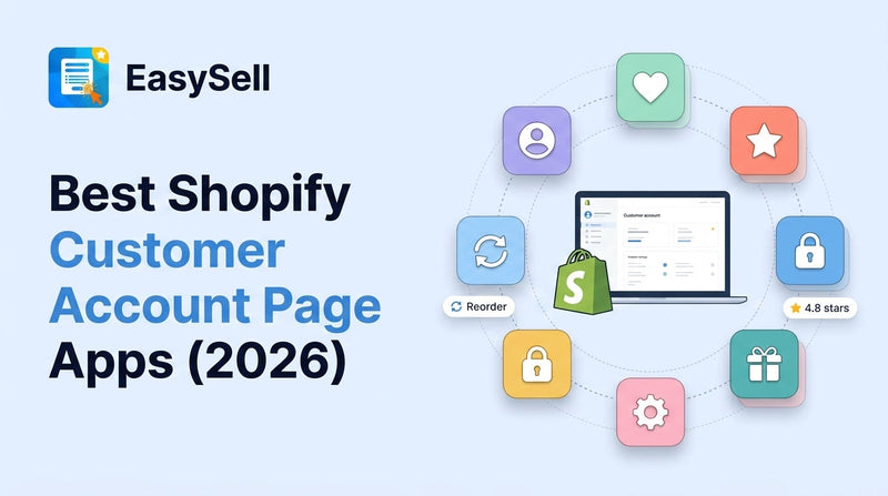 Best Shopify customer account page apps compared for 2026 with feature icons and app logos