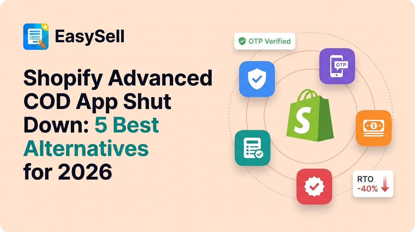Comparison of Shopify Advanced COD app alternatives showing OTP verification and partial payment features