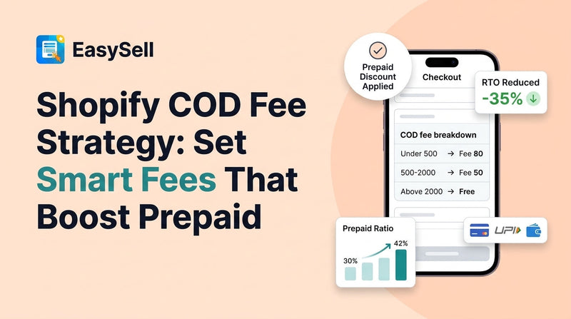 Shopify COD fee strategy showing tiered pricing to increase prepaid orders