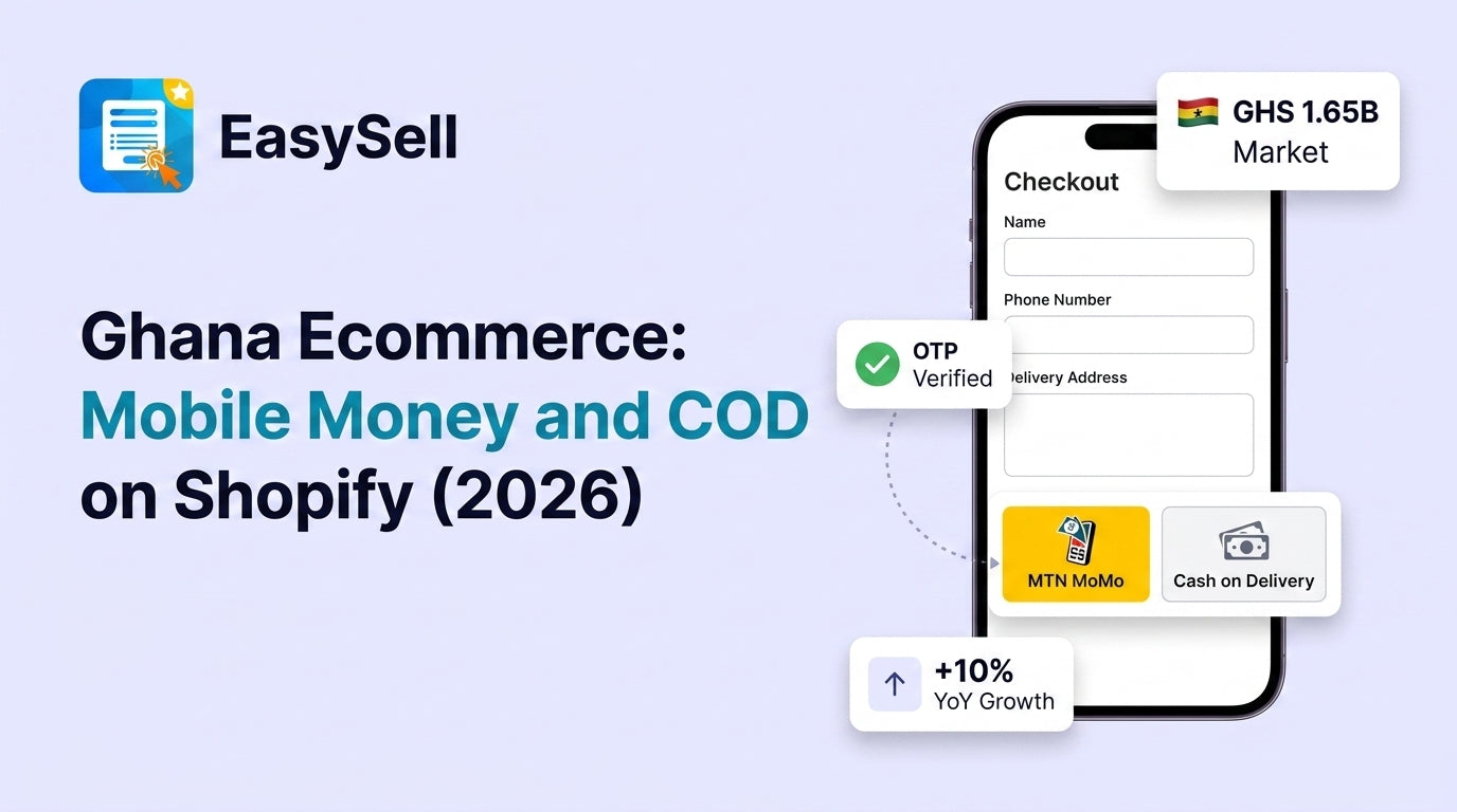 Ghana ecommerce market guide showing mobile money and COD payment options on Shopify store